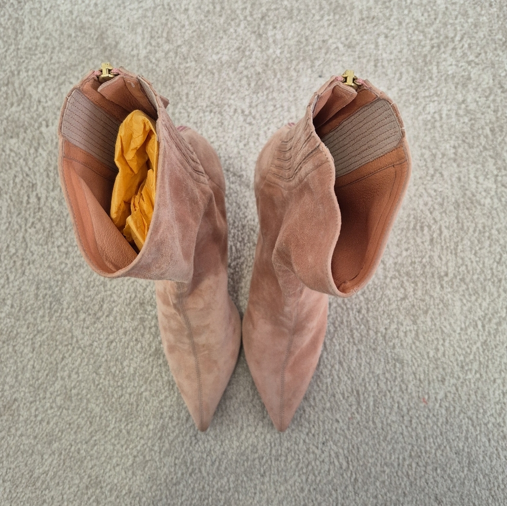 Aquazzura Pink Suede Stiletto High Heel Boots, Size EU 38, US 8 - Picture 10 of 10